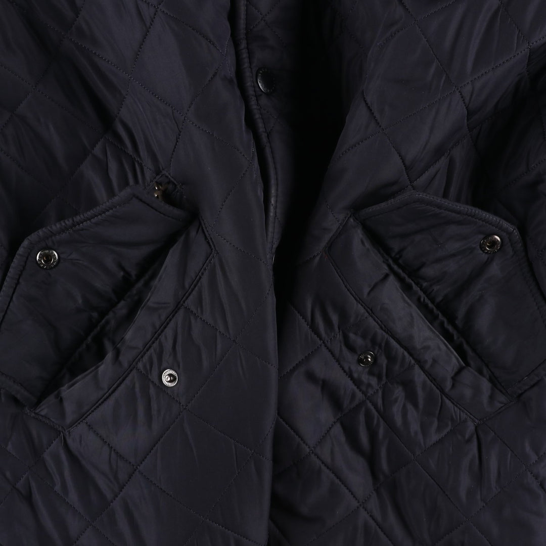 2000s~ Barbour Powell 3 Warrant Quilted Jacket, Men's Size L polyester navy blue type Vintage Second Hand