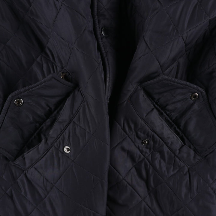2000s~ Barbour Powell 3 Warrant Quilted Jacket, Men's Size L polyester navy blue type Vintage Second Hand