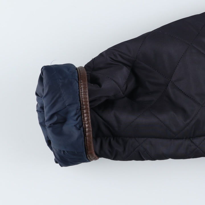 2000s~ Barbour Powell 3 Warrant Quilted Jacket, Men's Size L polyester navy blue type Vintage Second Hand