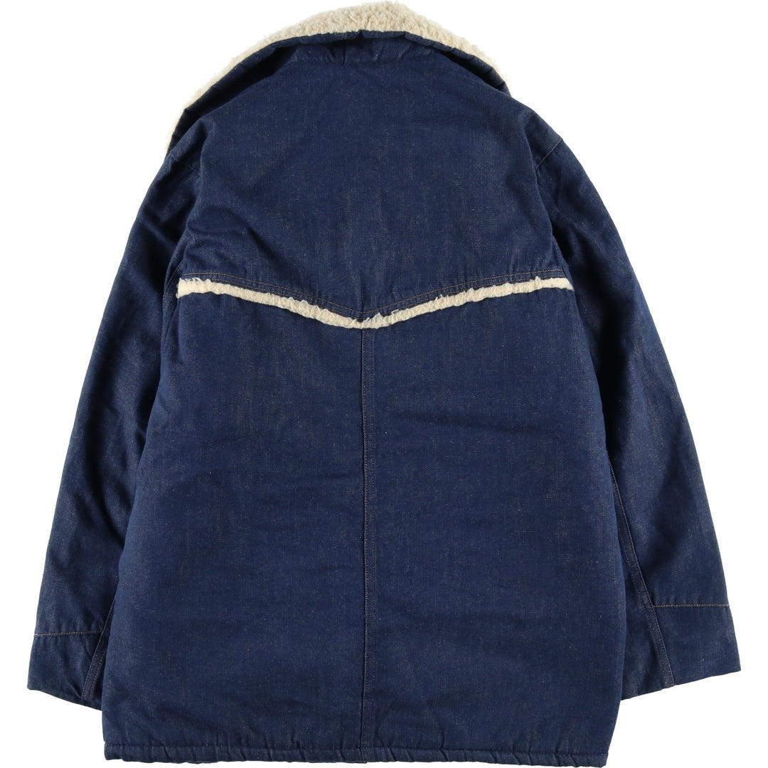 Vintage 1970'S Sears ROEBUCKS denim boa lunch coat, men's size M unclear blue type Vintage Second Hand