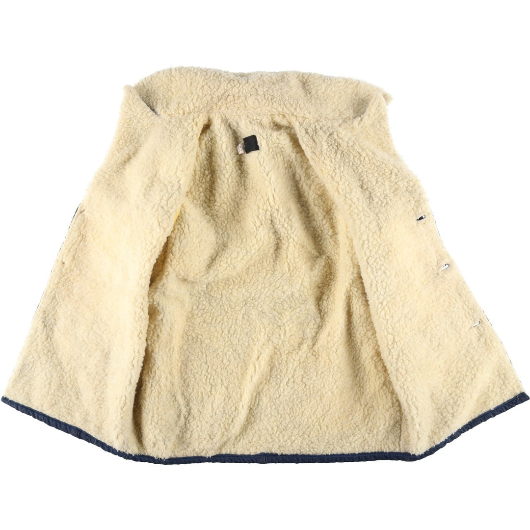 Vintage 1970'S Sears ROEBUCKS denim boa lunch coat, men's size M unclear blue type Vintage Second Hand