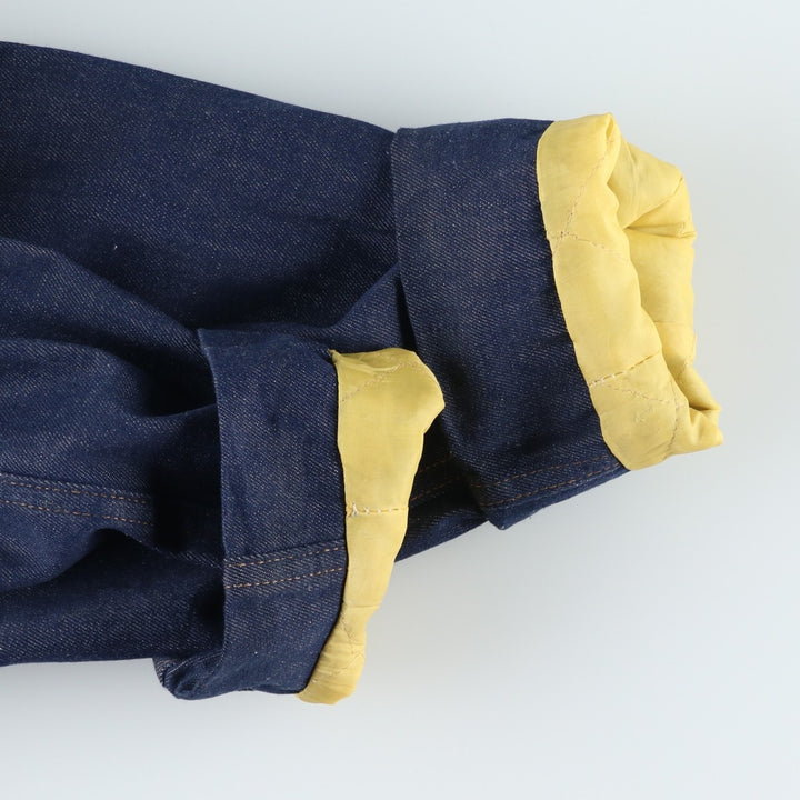 Vintage 1970'S Sears ROEBUCKS denim boa lunch coat, men's size M unclear blue type Vintage Second Hand