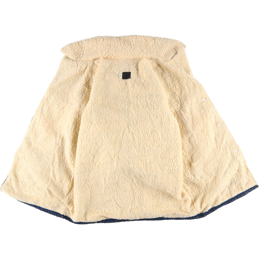 Vintage 1970'S Sears ROEBUCKS butt-dyed denim boa lunch coat, men's size L unclear blue type Vintage Second Hand