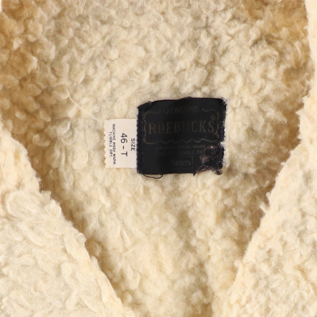 Vintage 1970'S Sears ROEBUCKS butt-dyed denim boa lunch coat, men's size L unclear blue type Vintage Second Hand