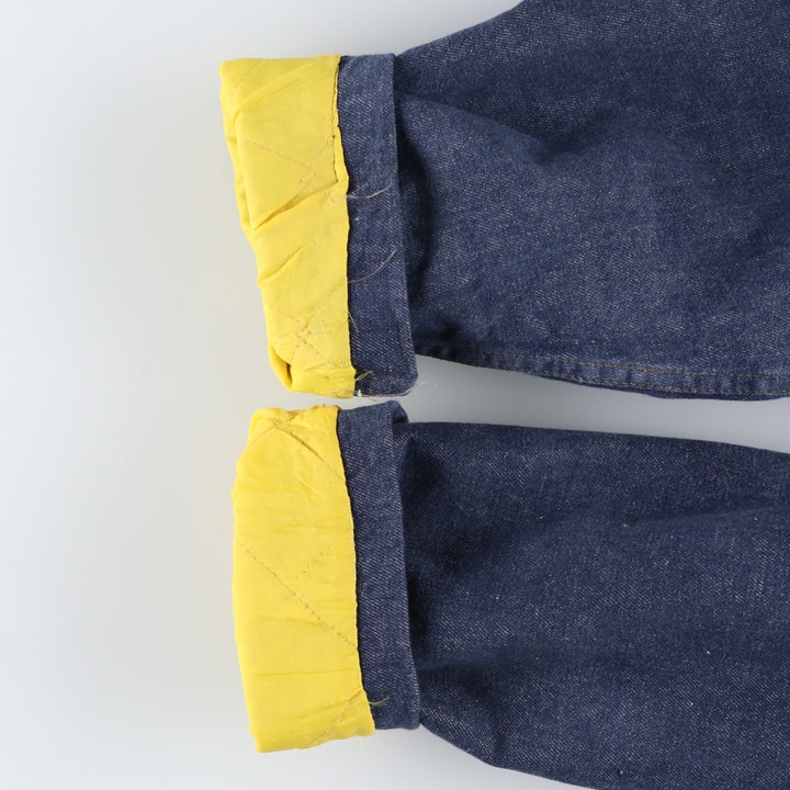 Vintage 1970'S Sears ROEBUCKS butt-dyed denim boa lunch coat, men's size L unclear blue type Vintage Second Hand