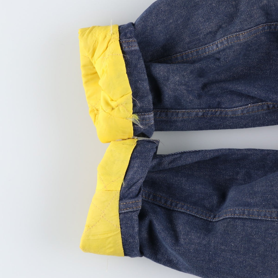 Vintage 1970'S Sears ROEBUCKS butt-dyed denim boa lunch coat, men's size L unclear blue type Vintage Second Hand