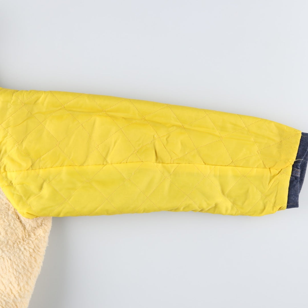 Vintage 1970'S Sears ROEBUCKS butt-dyed denim boa lunch coat, men's size L unclear blue type Vintage Second Hand