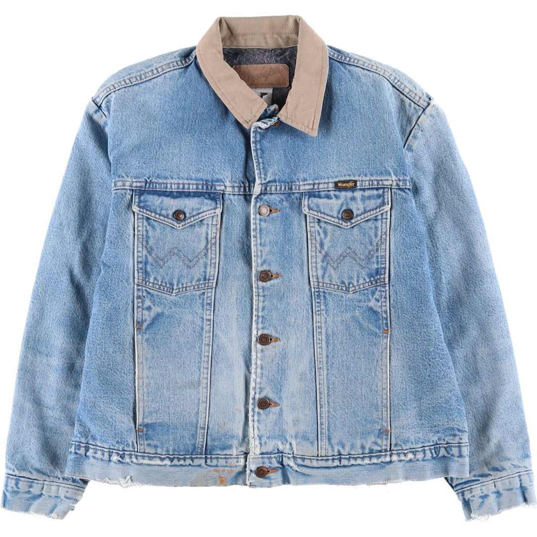 80s-90'S Wrangler denim jacket, size L, men's unclear blue type Vintage Second Hand