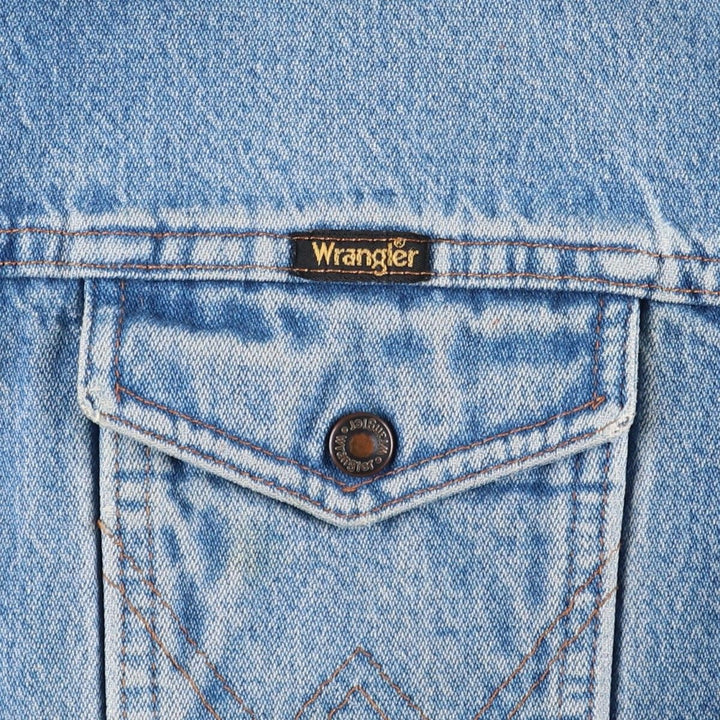 80s-90'S Wrangler denim jacket, size L, men's unclear blue type Vintage Second Hand