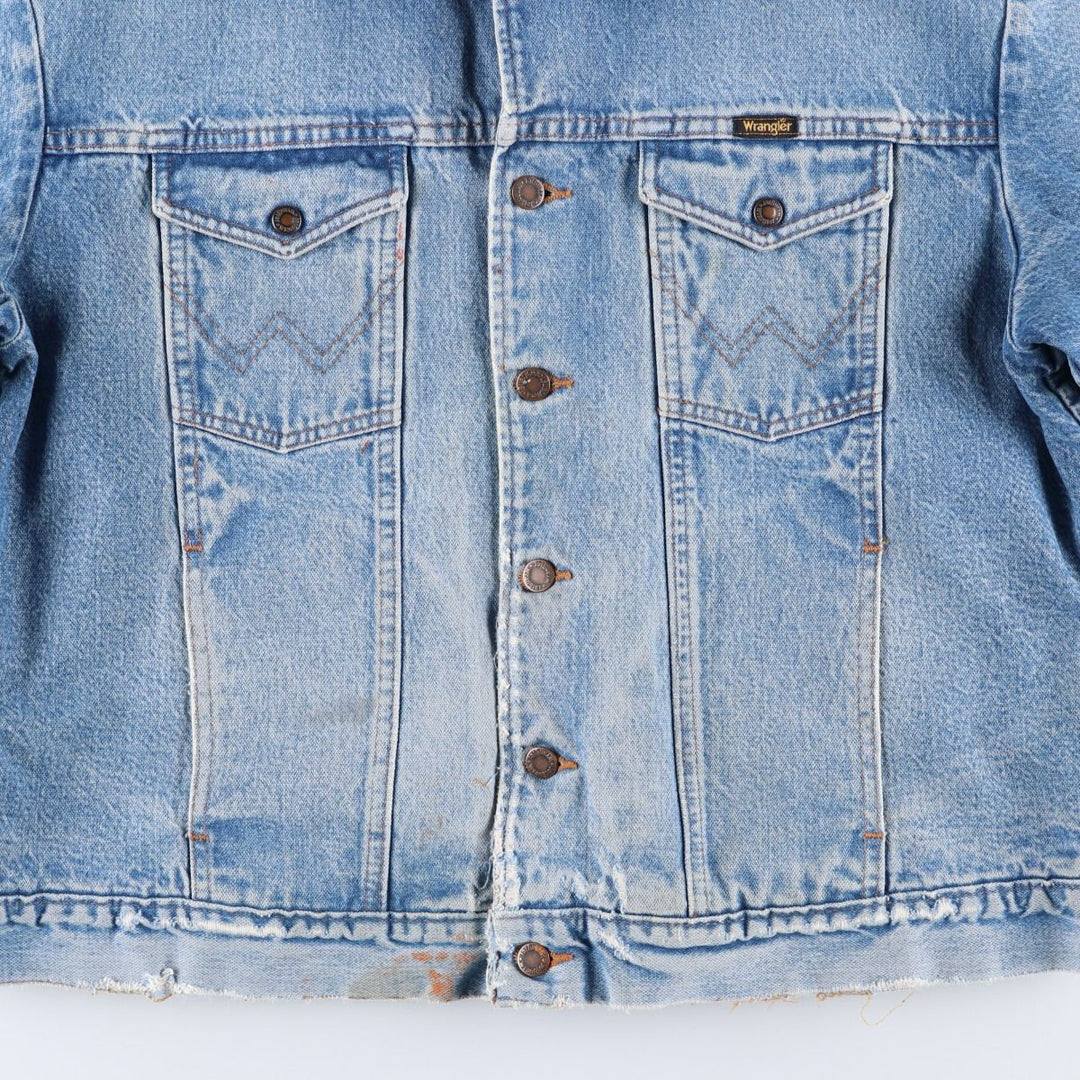 80s-90'S Wrangler denim jacket, size L, men's unclear blue type Vintage Second Hand