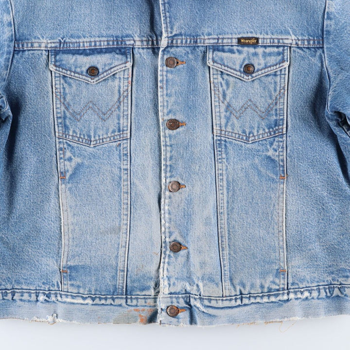 80s-90'S Wrangler denim jacket, size L, men's unclear blue type Vintage Second Hand