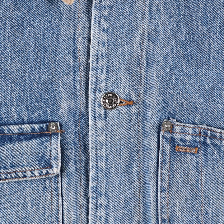 Vintage 1980'S Polo Ralph Lauren padded denim jacket, white tag, made in the USA, size L, men's. cotton blue type Vintage Second Hand