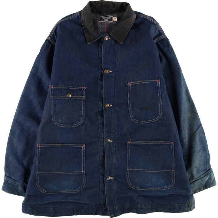 Vintage 1970'S Sears Work 'n Leisure bat-dyed denim coveralls, men's size XXL unclear blue type Vintage Second Hand
