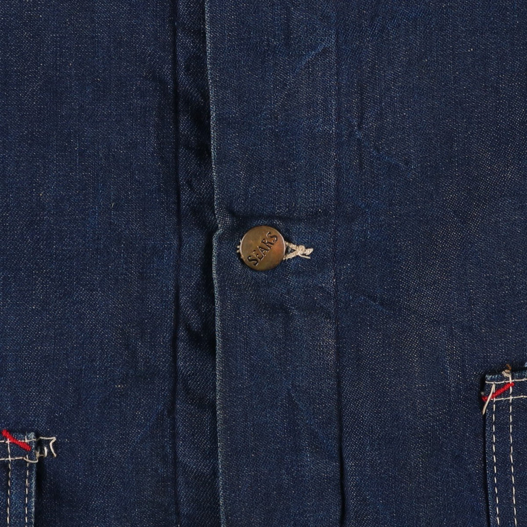 Vintage 1970'S Sears Work 'n Leisure bat-dyed denim coveralls, men's size XXL unclear blue type Vintage Second Hand