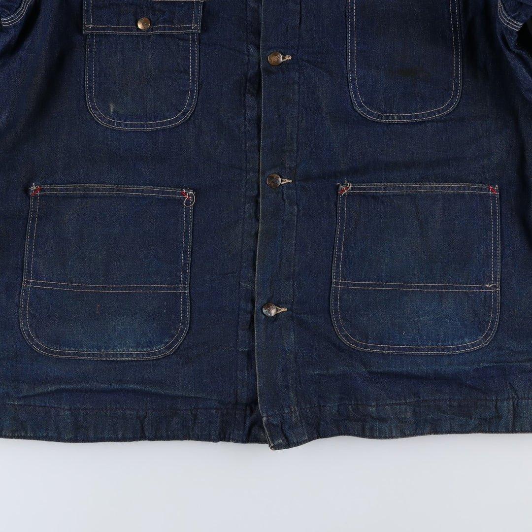 Vintage 1970'S Sears Work 'n Leisure bat-dyed denim coveralls, men's size XXL unclear blue type Vintage Second Hand