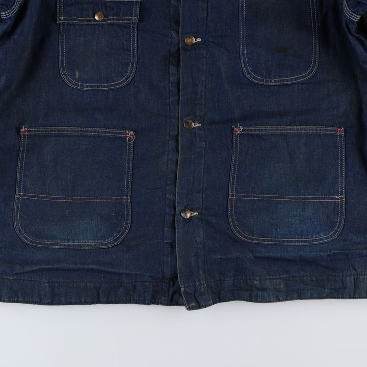 Vintage 1970'S Sears Work 'n Leisure bat-dyed denim coveralls, men's size XXL unclear blue type Vintage Second Hand