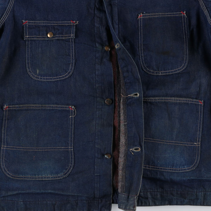 Vintage 1970'S Sears Work 'n Leisure bat-dyed denim coveralls, men's size XXL unclear blue type Vintage Second Hand