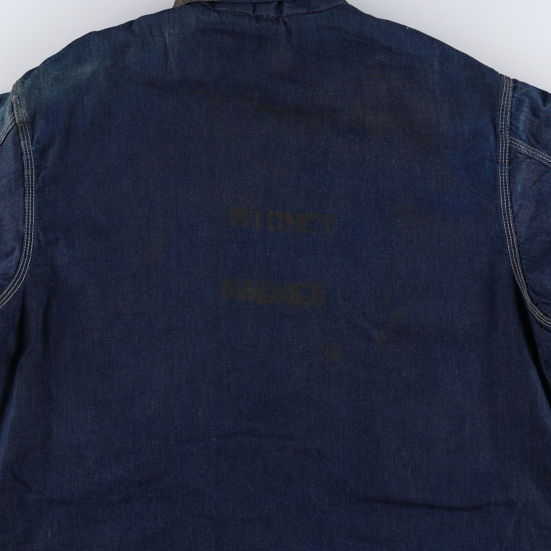 Vintage 1970'S Sears Work 'n Leisure bat-dyed denim coveralls, men's size XXL unclear blue type Vintage Second Hand