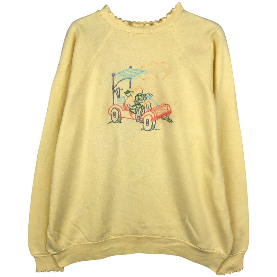 Women's XL sweatshirt, made in the USA cotton yellow type Vintage Second Hand