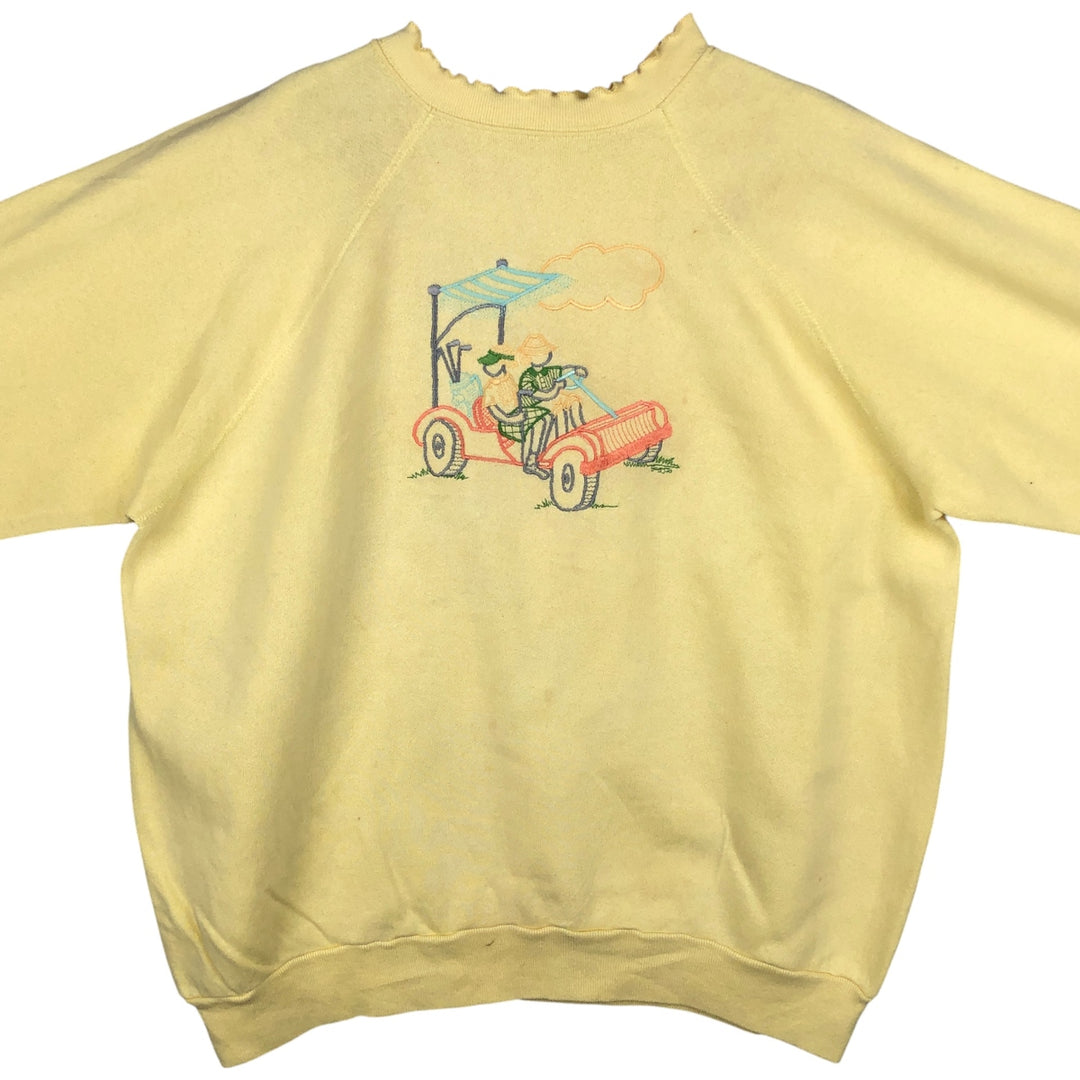 Women's XL sweatshirt, made in the USA cotton yellow type Vintage Second Hand