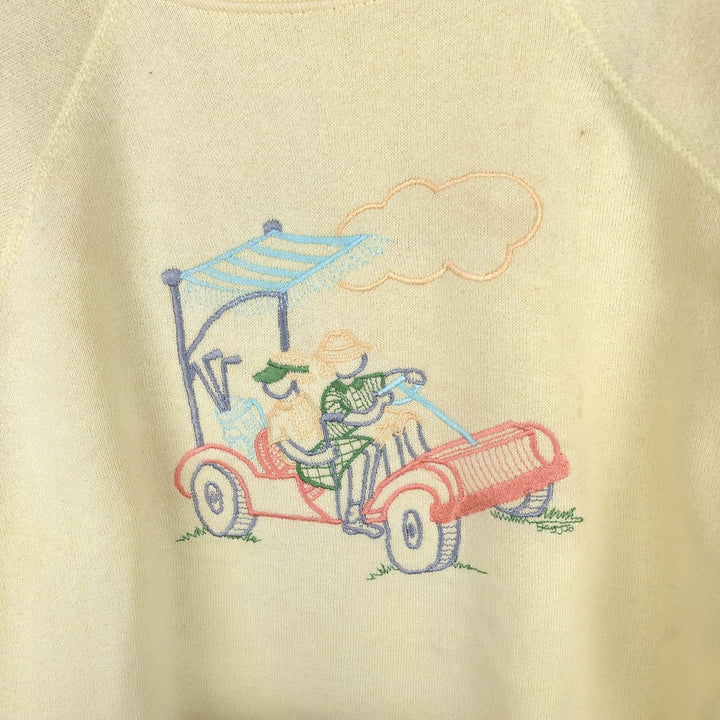 Women's XL sweatshirt, made in the USA cotton yellow type Vintage Second Hand