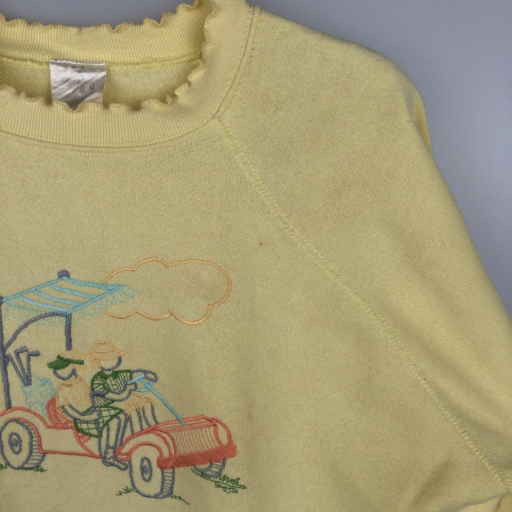 Women's XL sweatshirt, made in the USA cotton yellow type Vintage Second Hand