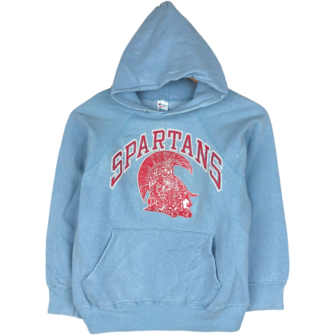 Vintage 1980'S Champion Trico Tag Cropped Pullover Hoodie, Made in USA, Women's Size Small cotton Blue type light blue Vintage Second Hand