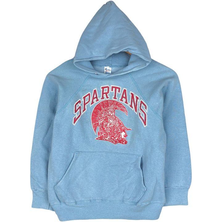 Vintage 1980'S Champion Trico Tag Cropped Pullover Hoodie, Made in USA, Women's Size Small cotton Blue type light blue Vintage Second Hand