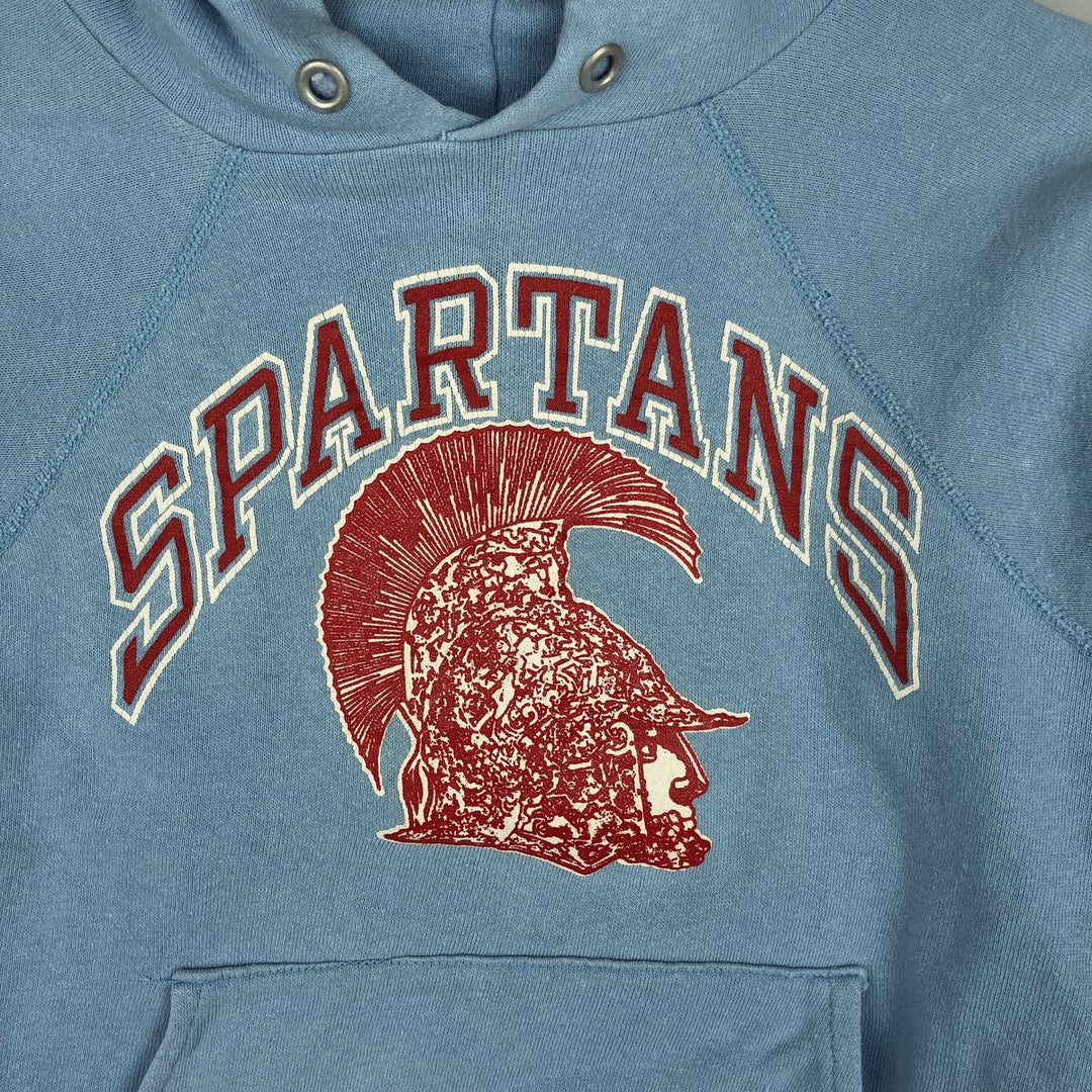 Vintage 1980'S Champion Trico Tag Cropped Pullover Hoodie, Made in USA, Women's Size Small cotton Blue type light blue Vintage Second Hand