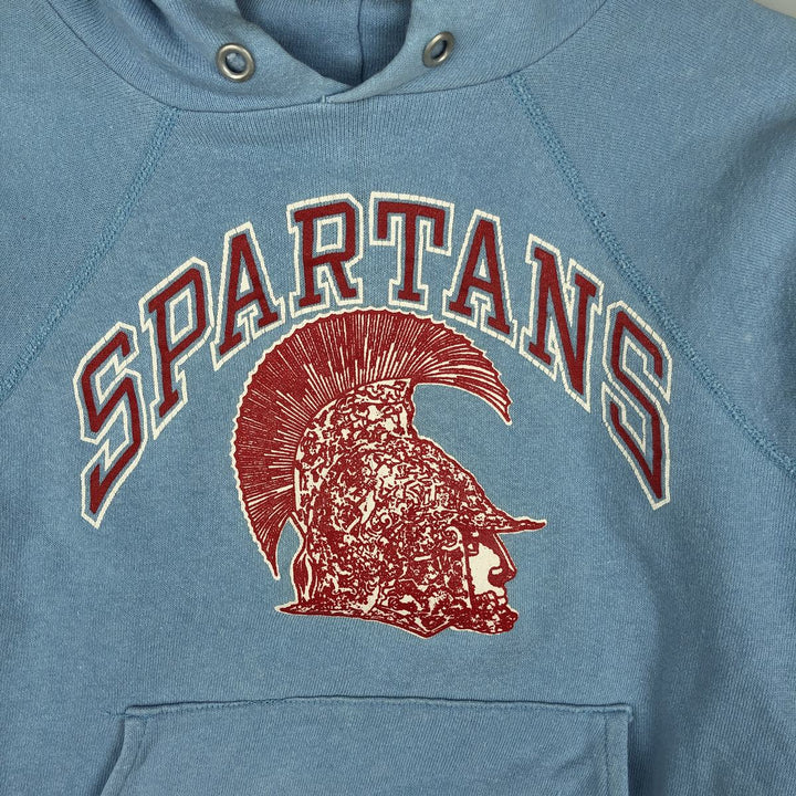 Vintage 1980'S Champion Trico Tag Cropped Pullover Hoodie, Made in USA, Women's Size Small cotton Blue type light blue Vintage Second Hand