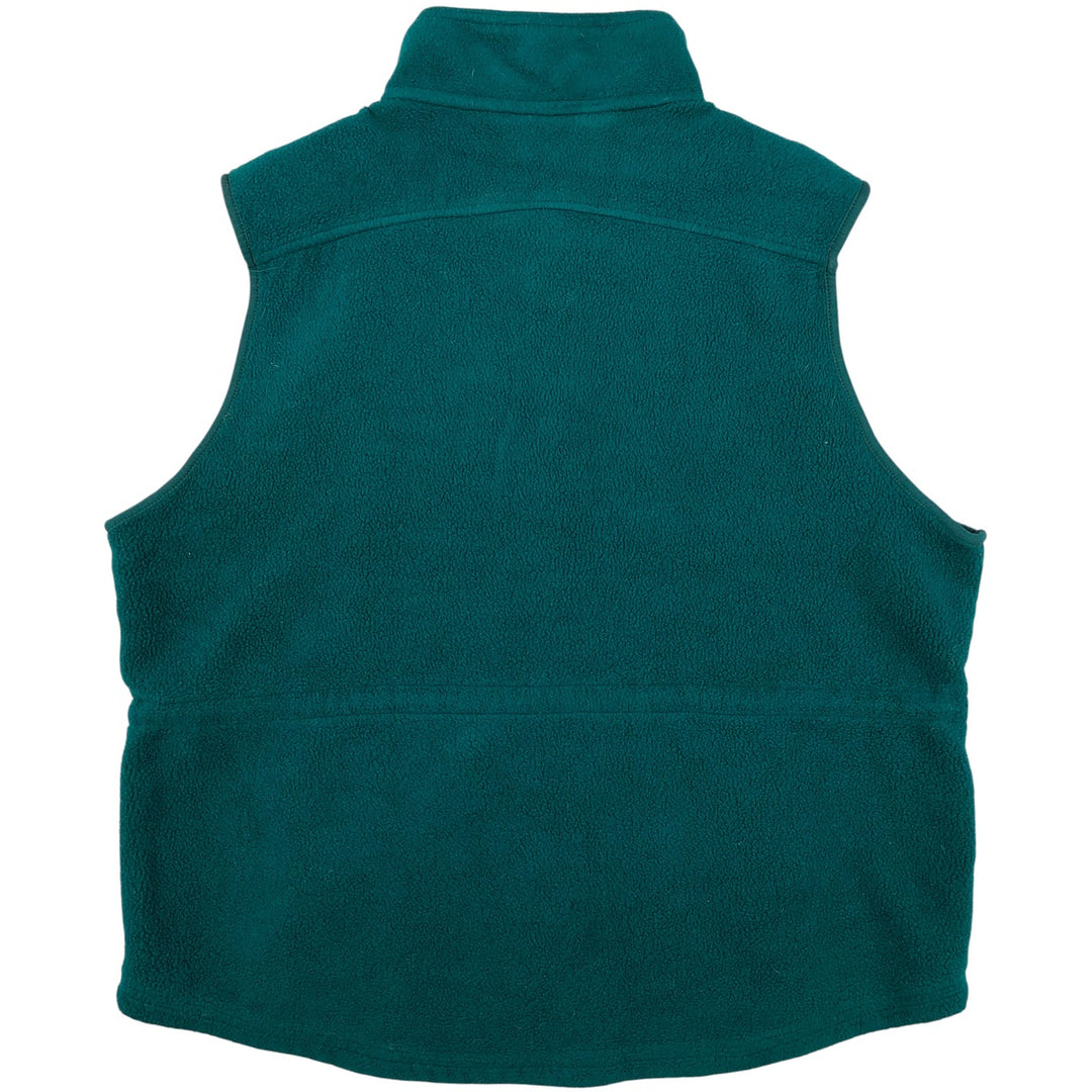 LLBean fleece vest, made in the USA, women's size L polyester green type Vintage Second Hand