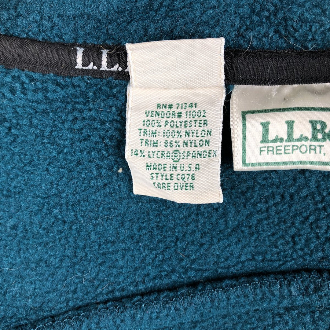 LLBean fleece vest, made in the USA, women's size L polyester green type Vintage Second Hand