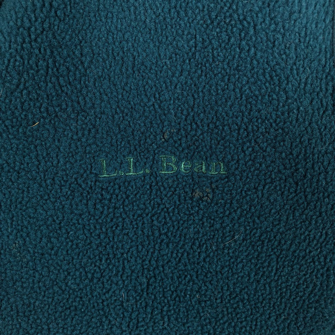 LLBean fleece vest, made in the USA, women's size L polyester green type Vintage Second Hand