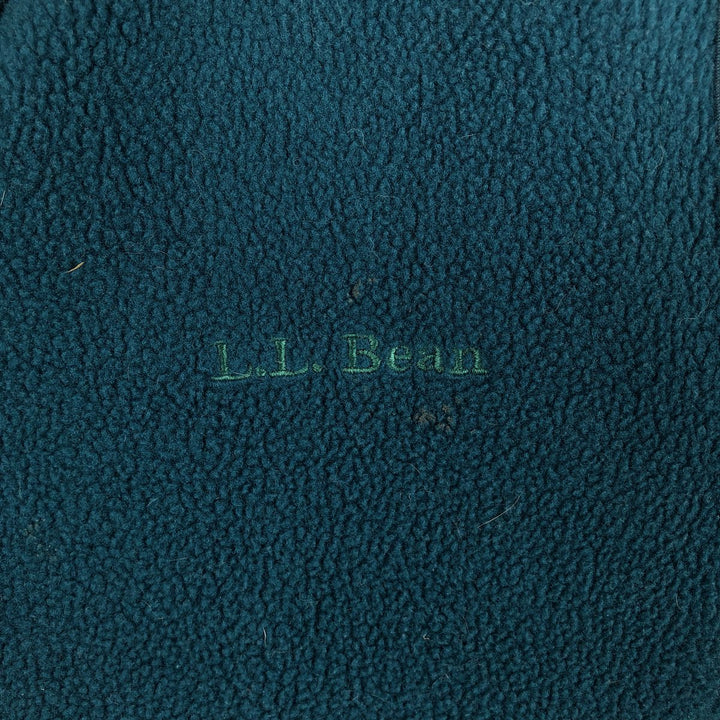 LLBean fleece vest, made in the USA, women's size L polyester green type Vintage Second Hand