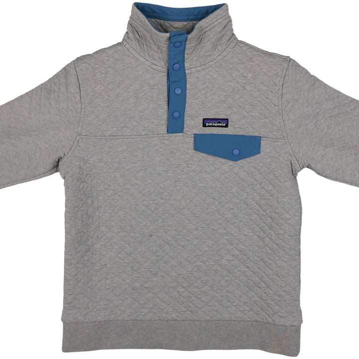 Patagonia Diamond Quilted Snap Tee 25282FA19 Half-Snap Sweatshirt, Women's Size Small cotton gray type Vintage Second Hand