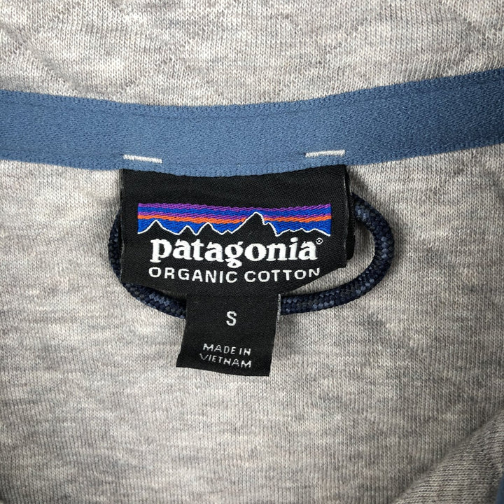 Patagonia Diamond Quilted Snap Tee 25282FA19 Half-Snap Sweatshirt, Women's Size Small cotton gray type Vintage Second Hand