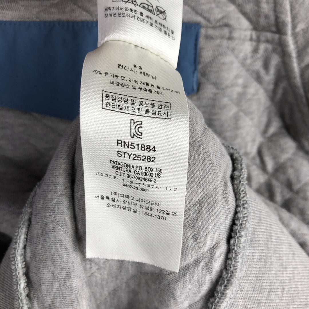 Patagonia Diamond Quilted Snap Tee 25282FA19 Half-Snap Sweatshirt, Women's Size Small cotton gray type Vintage Second Hand