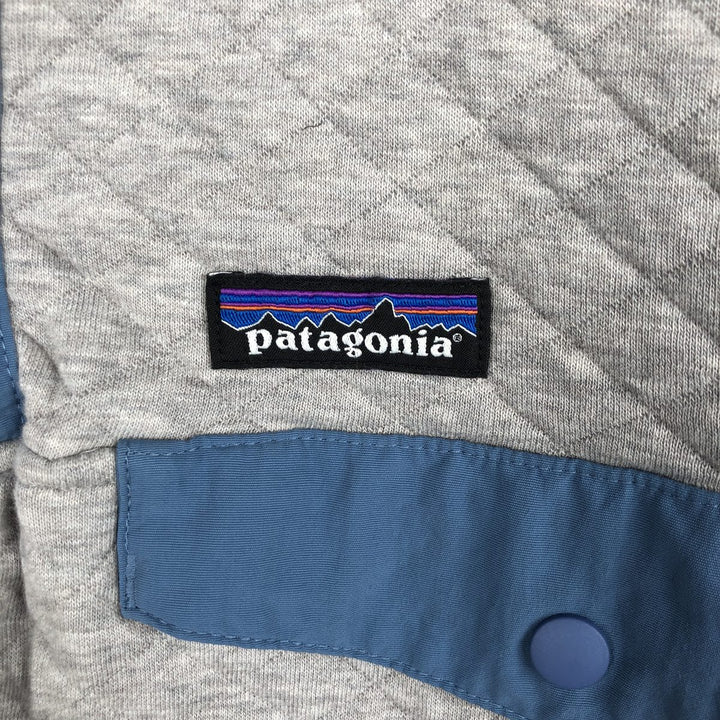 Patagonia Diamond Quilted Snap Tee 25282FA19 Half-Snap Sweatshirt, Women's Size Small cotton gray type Vintage Second Hand
