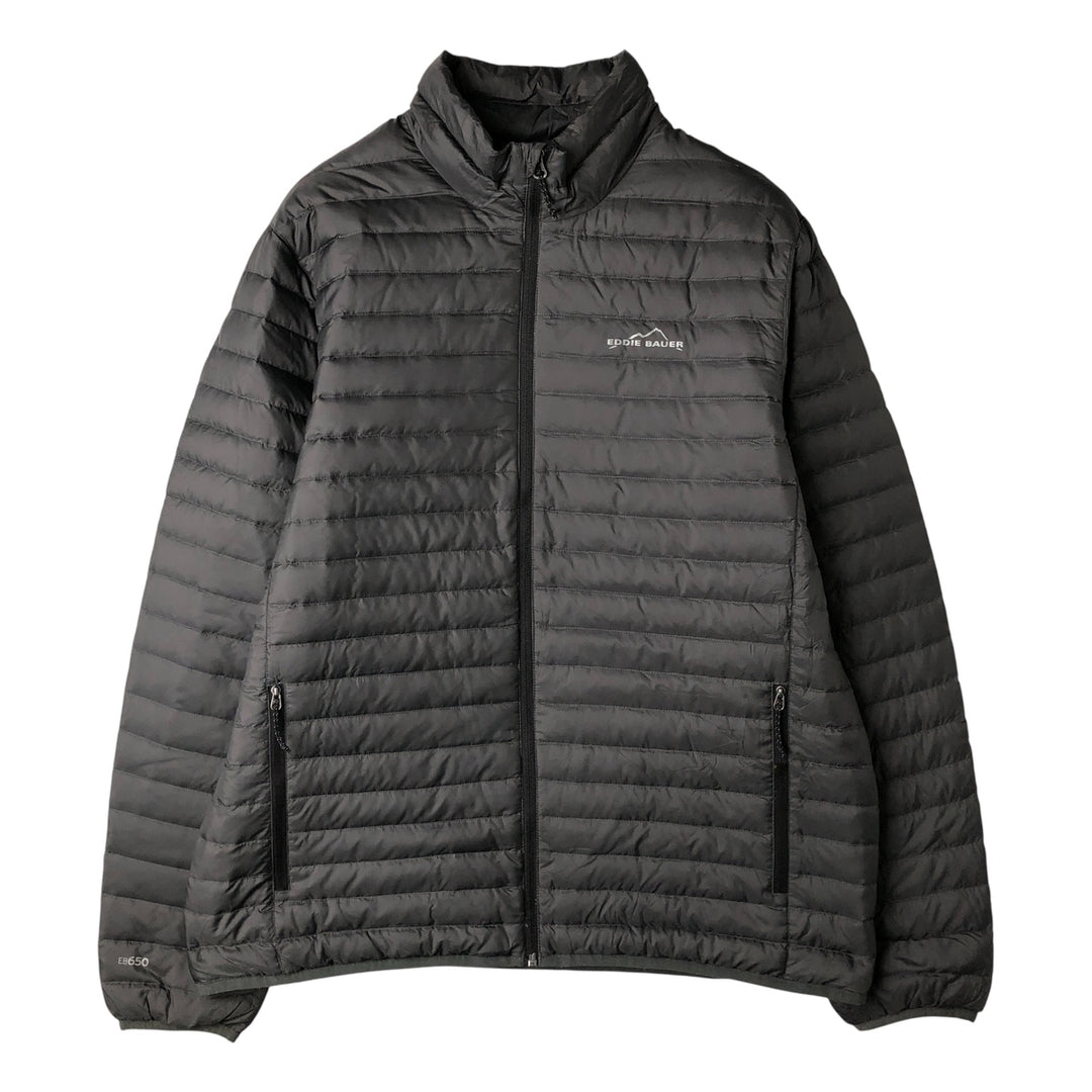 Eddie Bauer 650 Fill Power Down Jacket, Men's Size L polyester Charcoal Vintage Second Hand