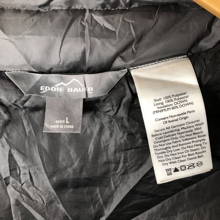 Eddie Bauer 650 Fill Power Down Jacket, Men's Size L polyester Charcoal Vintage Second Hand