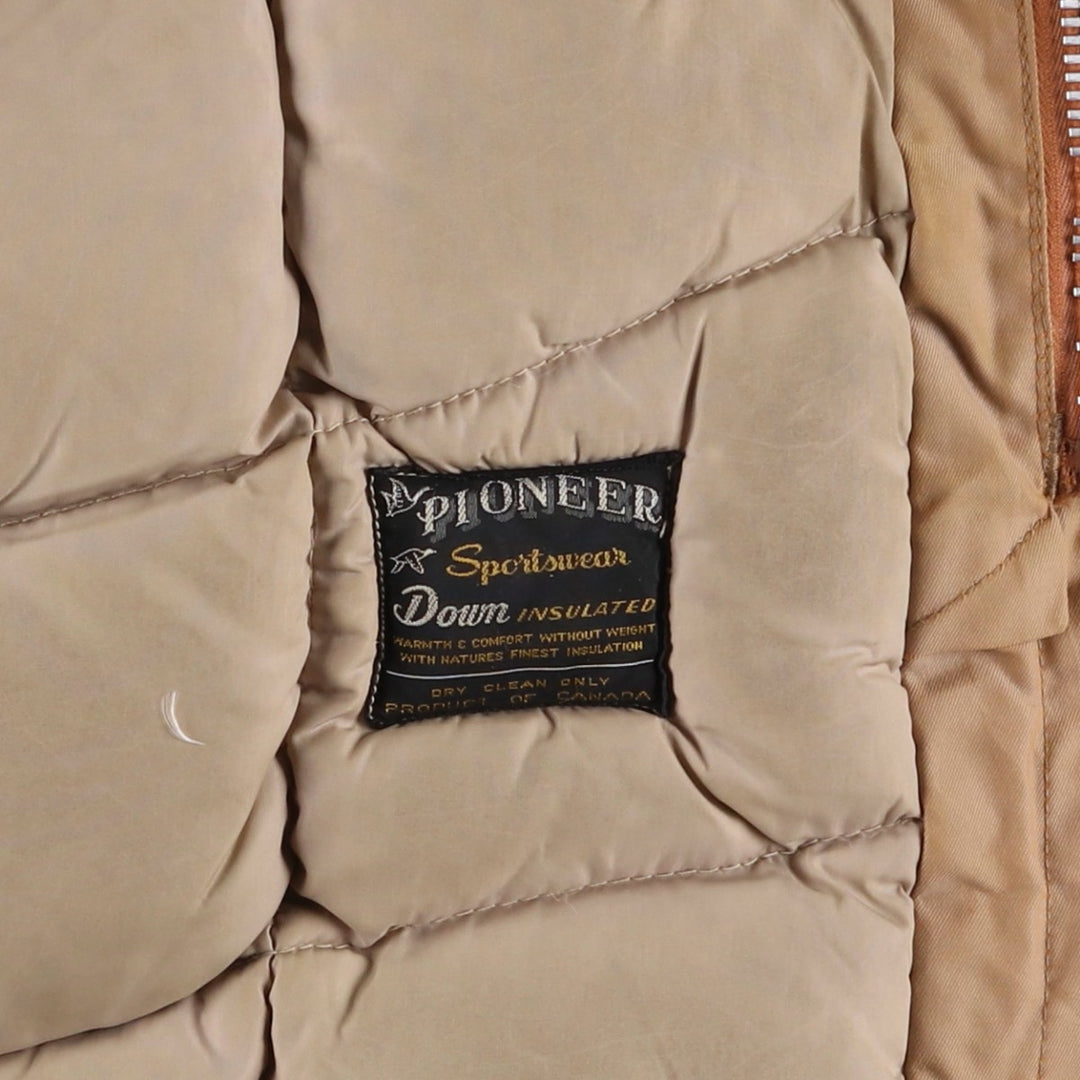 Special Price: 60s-70'S Pioneer Down Jacket, Men's Size XL, Vintage Down (insulation) beige type brown Vintage Second Hand