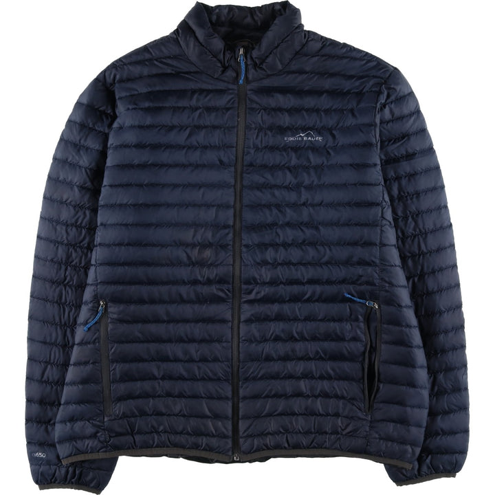 Eddie Bauer 650 Fill Power Down Jacket, Men's XL polyester navy blue type Vintage Second Hand