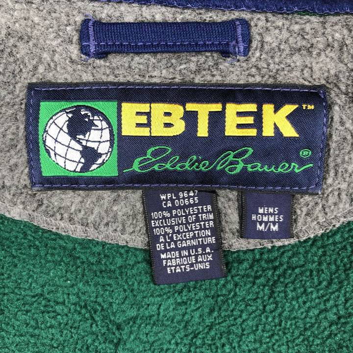 Vintage 90'S Eddie Bauer EBTEK fleece jacket, made in the USA, size M. polyester dark green Vintage Second Hand