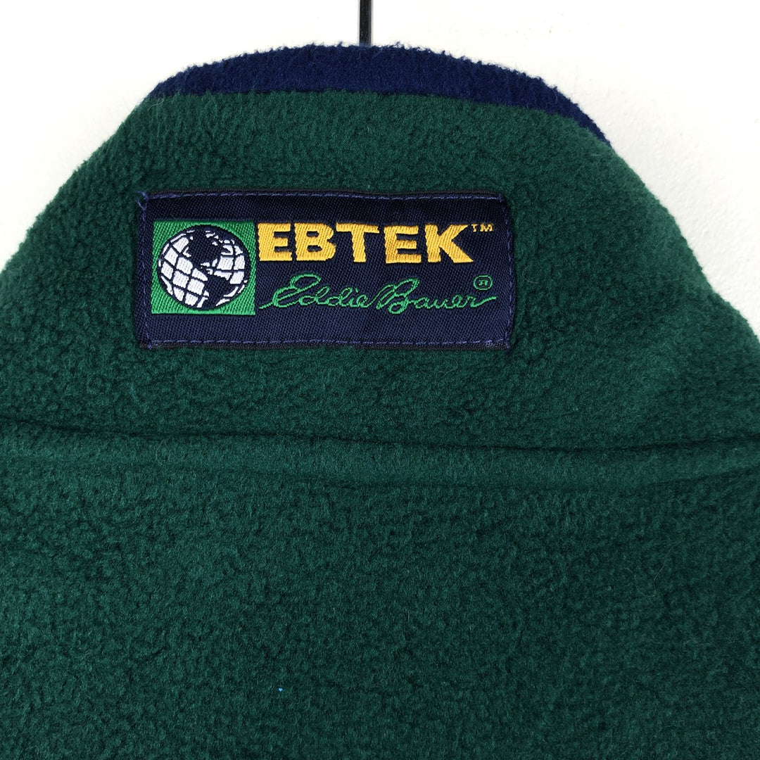 Vintage 90'S Eddie Bauer EBTEK fleece jacket, made in the USA, size M. polyester dark green Vintage Second Hand