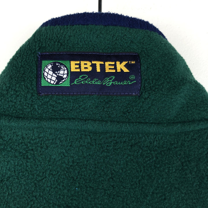 Vintage 90'S Eddie Bauer EBTEK fleece jacket, made in the USA, size M. polyester dark green Vintage Second Hand