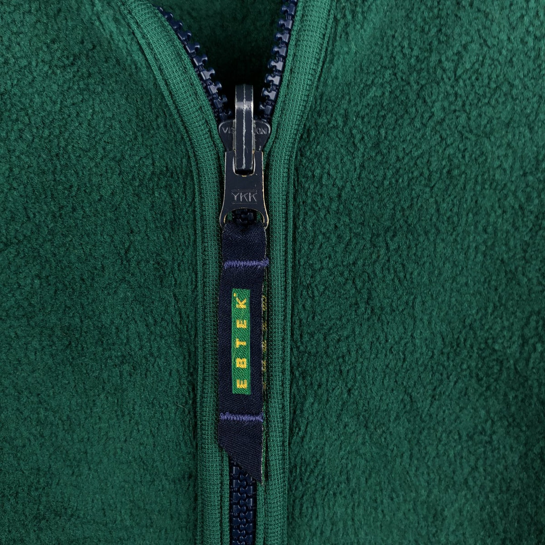 Vintage 90'S Eddie Bauer EBTEK fleece jacket, made in the USA, size M. polyester dark green Vintage Second Hand