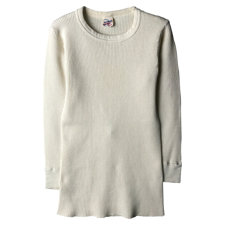 Mohawk Thermal Long T-Shirt, Waffle, Men's Size Medium, Vintage cotton white type Vintage Second Hand