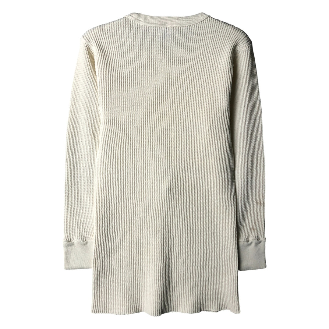 Mohawk Thermal Long T-Shirt, Waffle, Men's Size Medium, Vintage cotton white type Vintage Second Hand