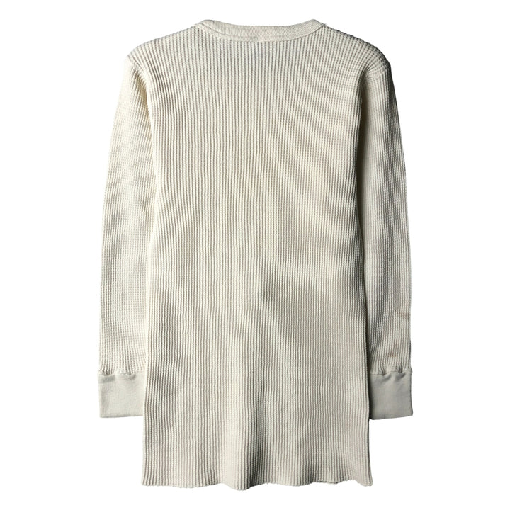 Mohawk Thermal Long T-Shirt, Waffle, Men's Size Medium, Vintage cotton white type Vintage Second Hand