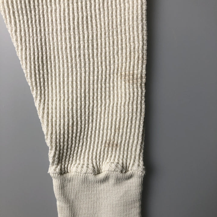 Mohawk Thermal Long T-Shirt, Waffle, Men's Size Medium, Vintage cotton white type Vintage Second Hand